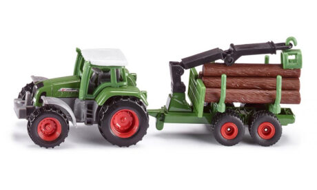 SIKU Traktor Med Skovbrugstrailer