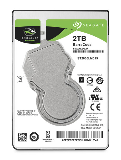 Seagate BarraCuda Pro - 2TB - Harddisk - ST2000LM015 - SATA-600 - 2.5"