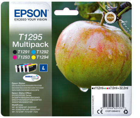 Epson T1295 Multipack 4-Pack Black/Yellow/Cyan/Magenta - Blækpatron Sort, Cyan, Magenta, Gul