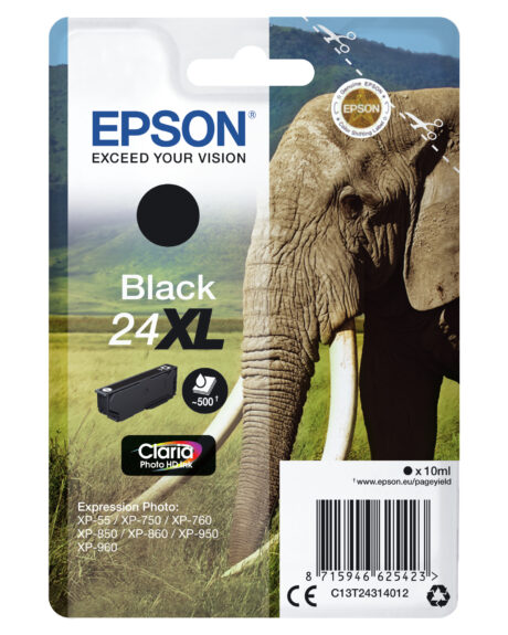 Epson 24XL - Black Ink - Blækpatron Sort