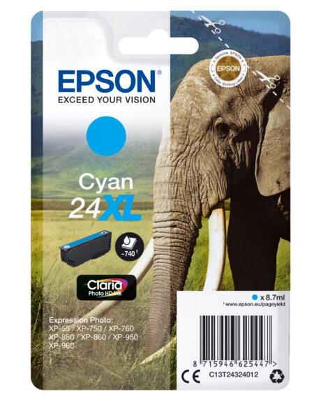 Epson 24XL - Cyan Ink - Blækpatron Cyan