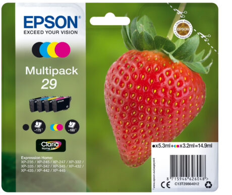Epson 29 Multipack (Black Yellow Cyan Magenta) Ink - Blækpatron Cyan