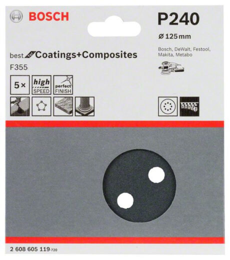 Bosch Slibeblad F355, pakke med 5 stk.