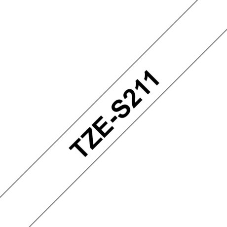 Brother TZeS211 - TZe-S211 Labelling Tape Cassette - Black on White 6mm wide
