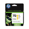 HP 712 - 3ED79A 3-Pack Yellow Ink - Blækpatron Gul