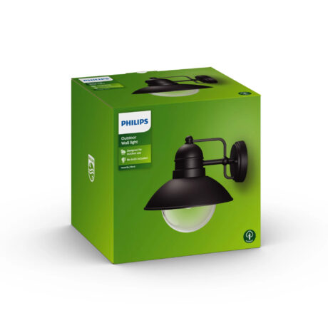 Philips Hoverfly udendørs væglampe, sort