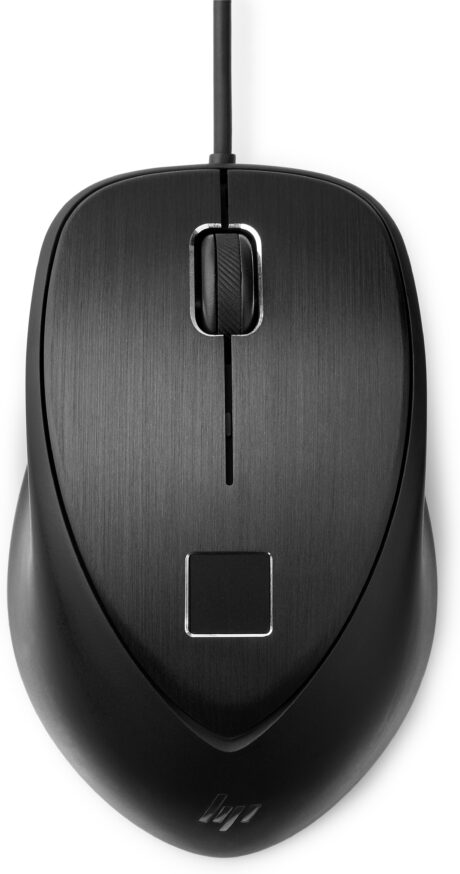 HP USB Fingerprint Mouse - 4TS44AA - Mus - Laser - 3 knapper - Sort