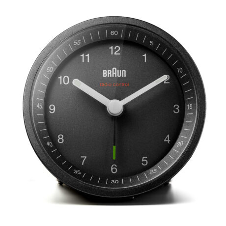 Braun BC07 - alarm clock - round - quartz - desktop - black