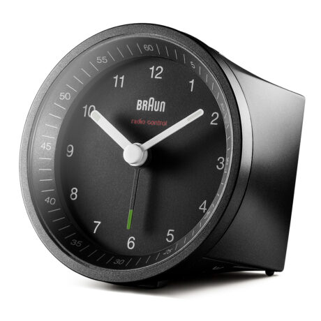 Braun BC07 - alarm clock - round - quartz - desktop - black