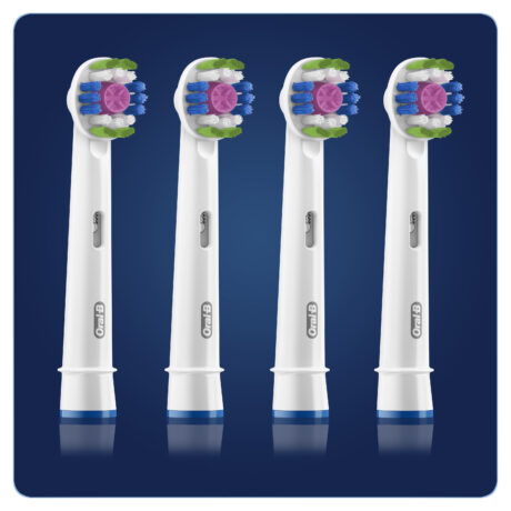 Oral-B Tandbørstehoveder 3D Hvid Børstehoveder, 4 stk.