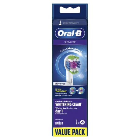 Oral-B Tandbørstehoveder 3D Hvid Børstehoveder, 4 stk.