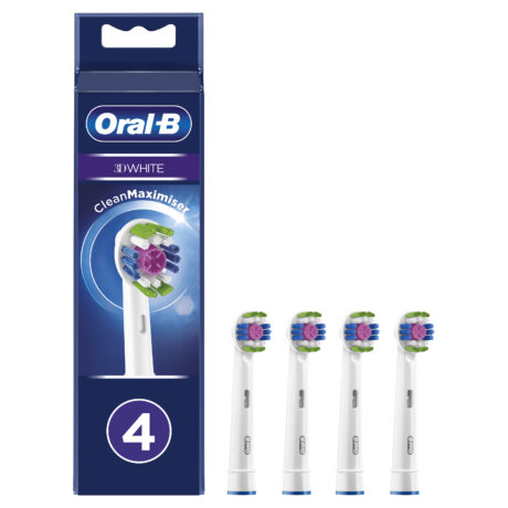 Oral-B Tandbørstehoveder 3D Hvid Børstehoveder, 4 stk.