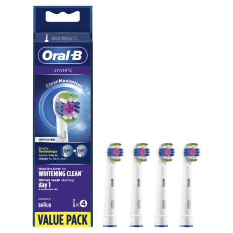 Oral-B Tandbørstehoveder 3D Hvid Børstehoveder, 4 stk.