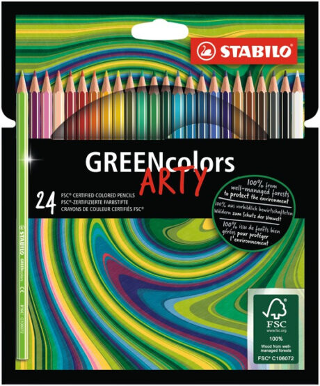 STABILO ® Arty GREENfarver FSC®-mærkede farve blyanter, sæt med 24 penne