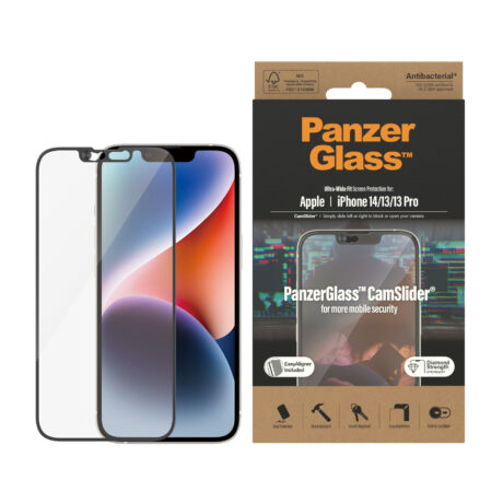 PanzerGlass CamSlider Screen Protector Apple iPhone 14 - 13 - 13 Pro - Ultra-Wide Fit w. EasyAligner