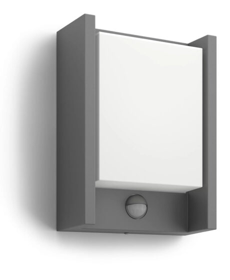 Philips Arbour udendørs væglampe med sensor, LED 6W, antracit