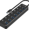 Sandberg 7-Port USB3.0 Hub USB hub - USB 3.0 - 7 ports - Sort