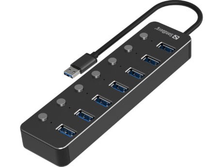 Sandberg 7-Port USB3.0 Hub USB hub - USB 3.0 - 7 ports - Sort