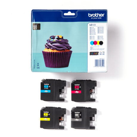 Brother LC123VALBP - LC 123VALBP 4-Pack High Capacity - Blækpatron Cyan