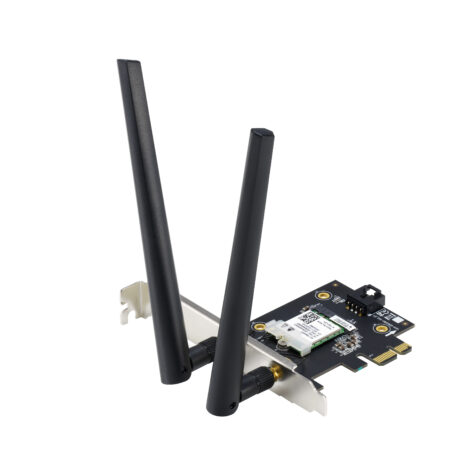 ASUS PCE-AX1800 Dual Band PCI-E WiFi 6 (802.11ax). Bluetooth 5.2 WPA3 network security OFDMA and MU-MIMO