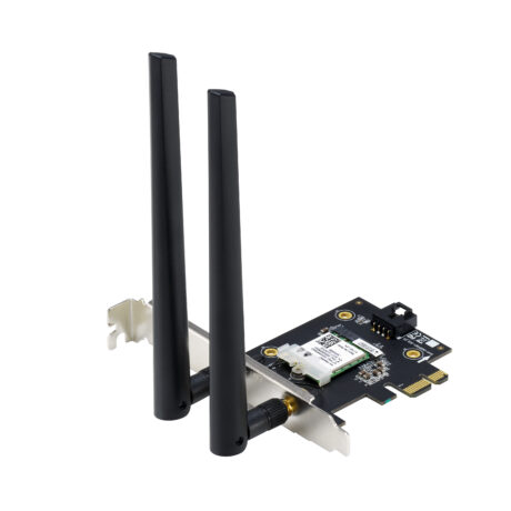 ASUS PCE-AX1800 Dual Band PCI-E WiFi 6 (802.11ax). Bluetooth 5.2 WPA3 network security OFDMA and MU-MIMO