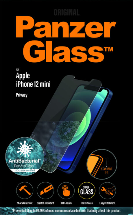PanzerGlass Privacy Screen Protector Apple iPhone 12 Mini - Standard Fit