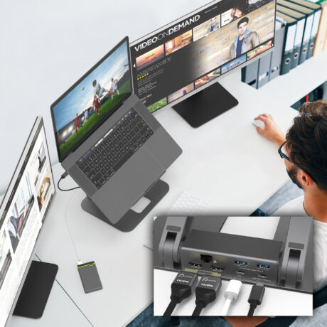 j5create Multi-Angle Dual HDMI Docking Stand (with Ethernet)