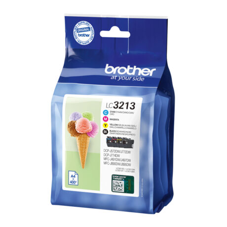 Brother LC3213VALDR - LC 3213 Value 4-Pack - Blækpatron Cyan