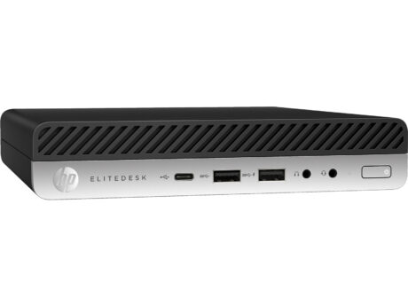 T1A HP EliteDesk 800 G5 Refurbished Intel® Core™ i5 i5-9500T 16 GB DDR4-SDRAM 512 GB SSD Windows 11 Pro Mini PC Sort, Sølv - Guld stand