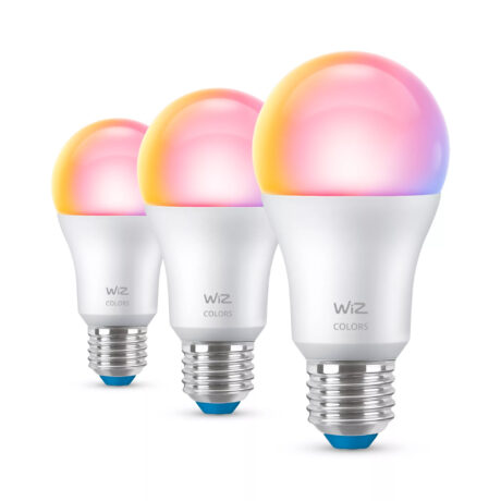 WiZ Standard 8,5W E27, Color & Tunable White, Wi-Fi, 3-pak
