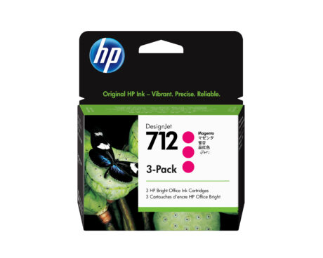 HP 712 - 3ED78A 3-Pack Magenta Ink - Blækpatron Magenta