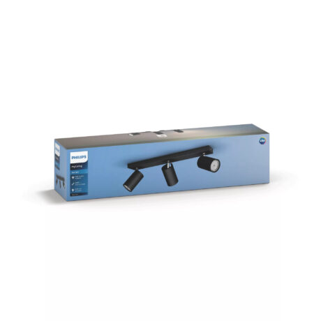 Philips Kosipo spotskinne, 3xGU10, sort