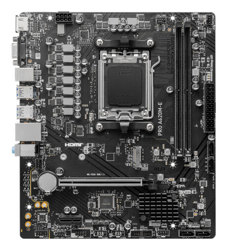 MSI PRO A620M-E Bundkort - AMD A620 - AMD AM5 socket - DDR5 RAM - Micro-ATX