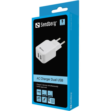 Sandberg Dual USB Type-A AC Charger