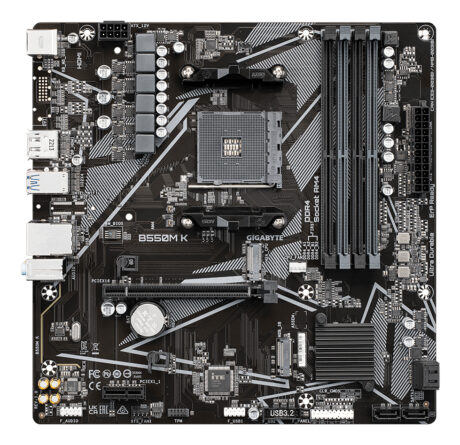GIGABYTE B550M K Bundkort - AMD B550 - AMD AM4 socket - DDR4 RAM - Micro-ATX