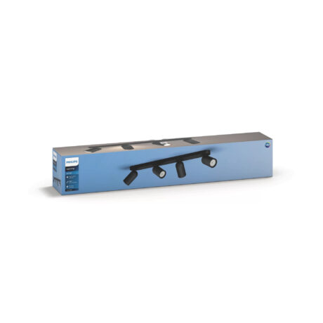 Philips Pongee spotskinne 4xGU10, sort