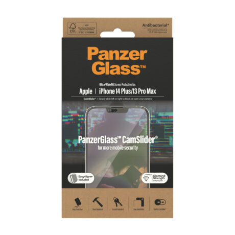 PanzerGlass CamSlider Screen Protector Apple iPhone 14 Plus - 13 Pro Max - Ultra-Wide Fit w. EasyAligner