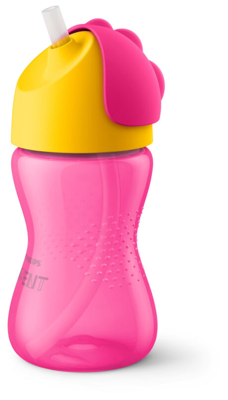 Philips Avent Drikkedunk med sugerør - pink/gul - 300 ml - SCF798/02