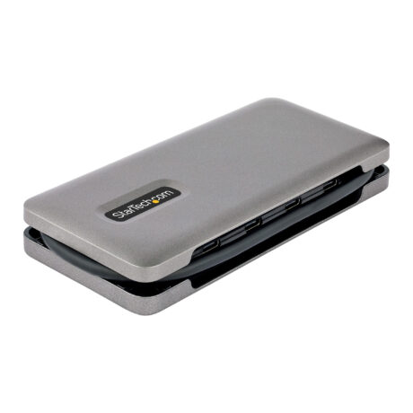 StarTech.com 4-Port USB-C Hub 4x USB-C Ports USB 3.1 10Gbps Portable USB C Hub with 100W Power Delivery Pass-Through Portable USB Type C Hub w/ 9.8in (25cm) Wrap-Around Cable USB hub - 4 ports - Grå