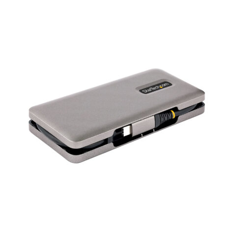 StarTech.com 4-Port USB-C Hub 4x USB-C Ports USB 3.1 10Gbps Portable USB C Hub with 100W Power Delivery Pass-Through Portable USB Type C Hub w/ 9.8in (25cm) Wrap-Around Cable USB hub - 4 ports - Grå