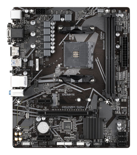 GIGABYTE A520M S2H Bundkort - AMD A520 - AMD AM4 socket - DDR4 RAM - Micro-ATX