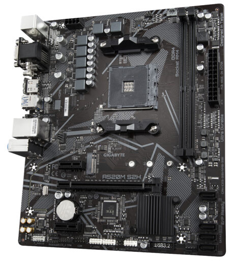 GIGABYTE A520M S2H Bundkort - AMD A520 - AMD AM4 socket - DDR4 RAM - Micro-ATX