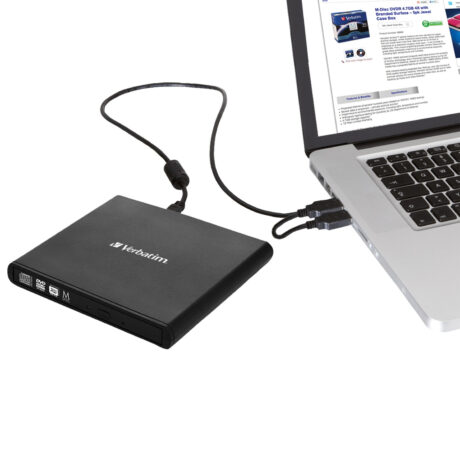 Verbatim Slimline - DVD±RW (±R DL) - DVD-RAM-drev - USB 2.0 - ekstern - DVD-RW (Brænder) - USB 2.0 - Sort