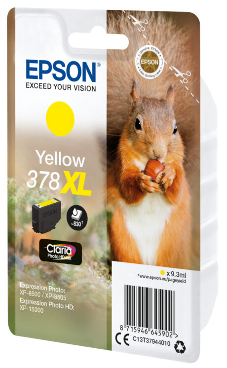 Epson 378XL - XL - gul - original - blækpatron - Blækpatron Gul