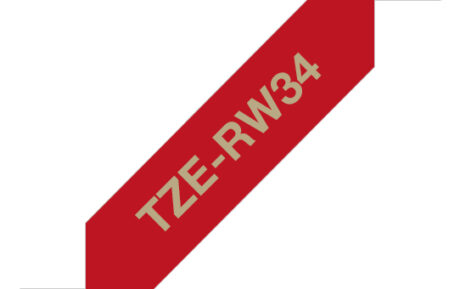 Brother TZe RW34 textile tape gold/red 12mm/4m