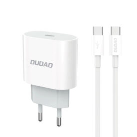 Dudao USB-C PD Adapter 20Watt (1m USB-C til USB-C kabel inkl.) Hvid