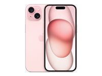 Apple iPhone 15 6,1 128GB - Lyserød - Guld stand