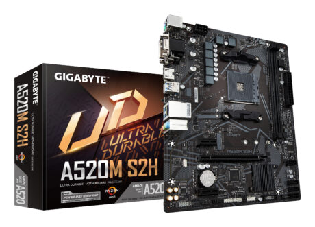 GIGABYTE A520M S2H Bundkort - AMD A520 - AMD AM4 socket - DDR4 RAM - Micro-ATX