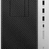 T1A HP EliteDesk 800 G4 Refurbished Intel® Core™ i7 i7-8700 16 GB DDR4-SDRAM 256 GB SSD Windows 11 Pro Tower PC Sort, Sølv - Guld stand