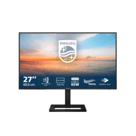 Philips 27" Skærm - Full-HD 100 Hz - IPS Monitor - 1300:1 - 1 ms - 2 watt højtalere - Højdejustering - HDMI & USB-C (Kabler medfølger)